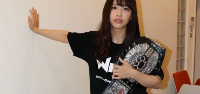 【DDT】SKE48松村香織がアイアンマン王者の須田亜香里を襲撃！クイウチチョップが炸裂しベルトを奪取！