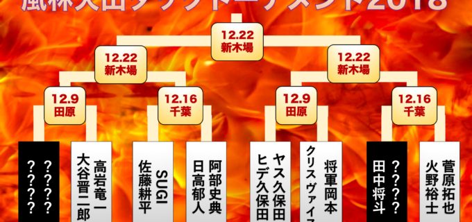 【ZERO1】風林火山タッグトーナメント開催概要決定＆ 1.1後楽園ホール大会決定分カード