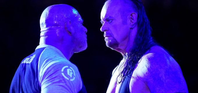 【WWE】ゴールドバーグとアンダーテイカーが決戦前に対峙！