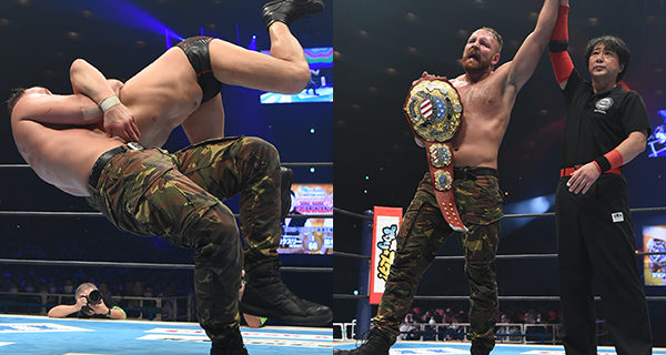 【新日本】大死闘！ジョン・モクスリーが、鈴木みのるとの“タイマン対決”を制してUS王座防衛！その直後、ザック・セイバーJr.がまさかの乱入！バックステージでは「ジョンのことはよく知ってる」と自信マンマン！☆2.9大阪城大会