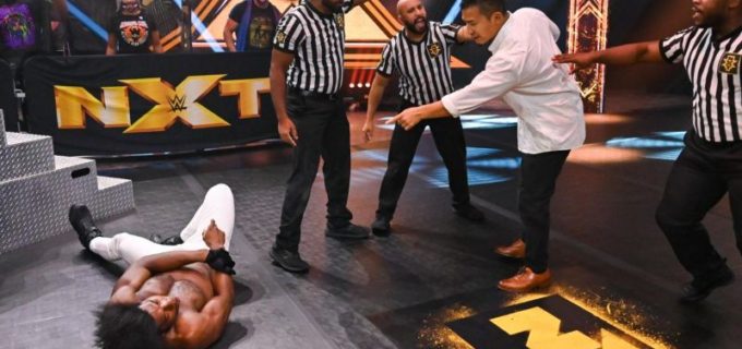 【WWE】KUSHIDAが因縁のベルベティーン･ドリームを強襲してアーム・バーで仕返し！