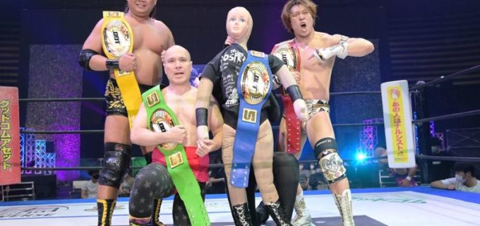 【DDT】大鷲&本多&平田&ヨシヒコ組が谷津らのチーム･オリンピアンを破りKO-D8人タッグ王座を奪取