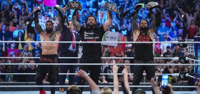 【WWE】ウーソズがタッグ王座統一に成功！統一王者レインズ率いるザ・ブラッドラインがタイトルを独占