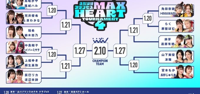 【東京女子】第4回“ふたりはプリンセス”Max Heartトーナメント組み合わせ決定！